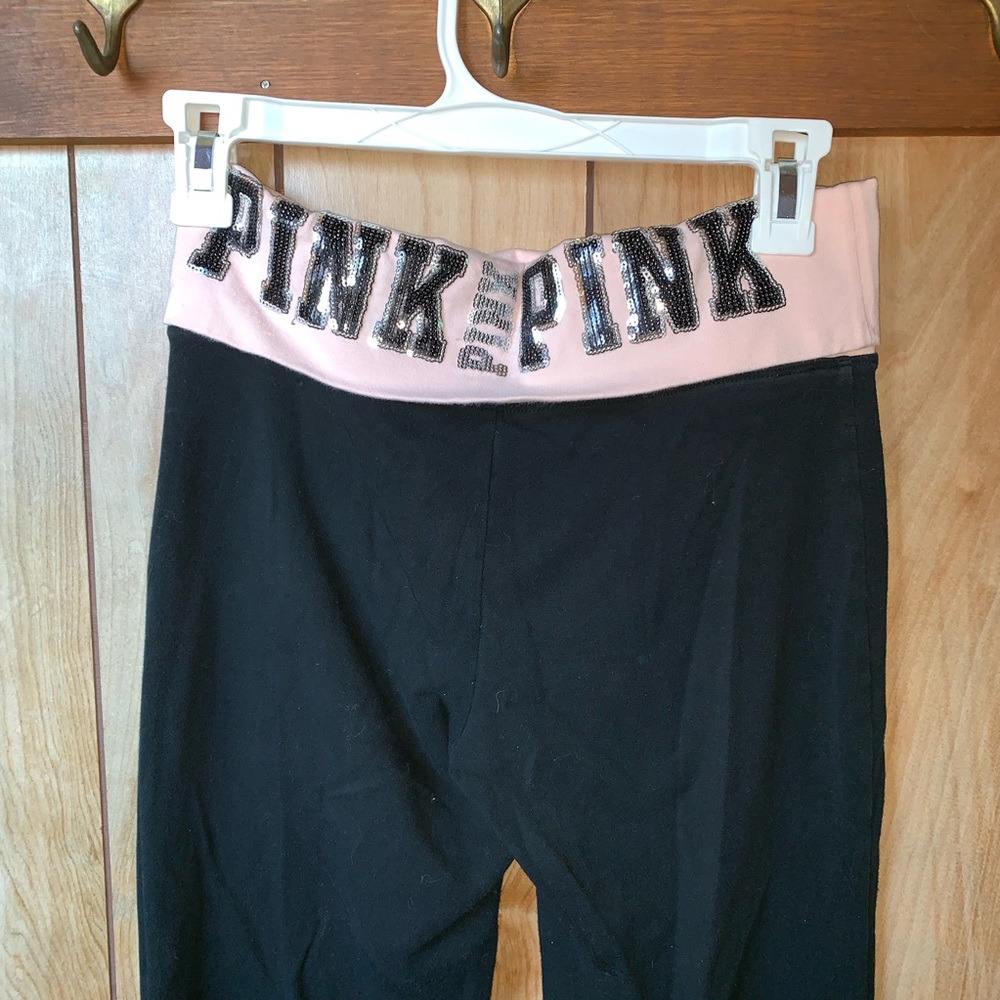 Victoria’s Secret pink sequin yoga pants size s